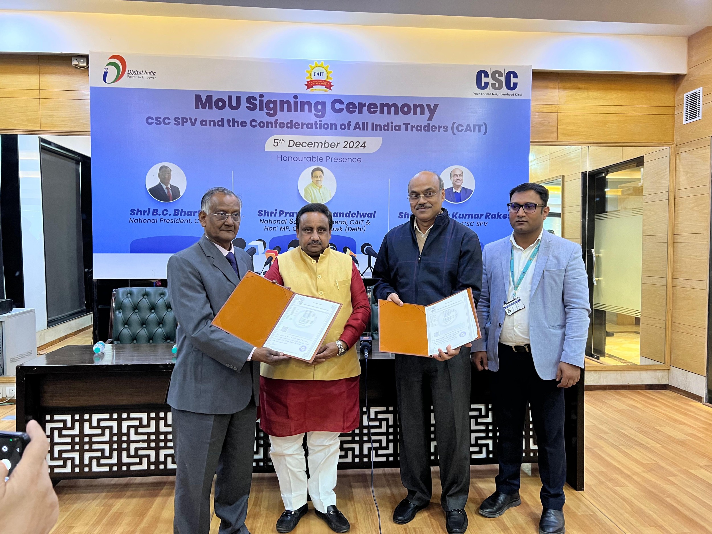 Honored to be part of the historic MoU signing ceremony between CSCegovt and Confederation of all India Traders
